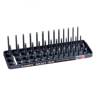 Hansen Global® - 1/4" Drive 42-Slot Metric 3-Row Socket Tray