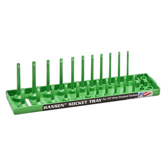 Hansen Global® - 1/4" Drive SAE 26-Slot Green 2-Row Socket Tray