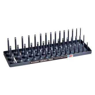 Hansen Global® - 3/8" Drive Metric 45-Slot Gray 3-Row Socket Tray