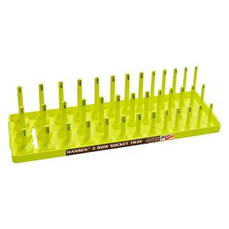 Hansen Global® - 3/8" Drive SAE 39-Slot Yellow 3-Row Socket Tray