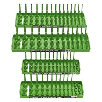 Hansen Global® - 1/2"-1/4" Drive SAE/Metric 3-Row Socket Tray Set