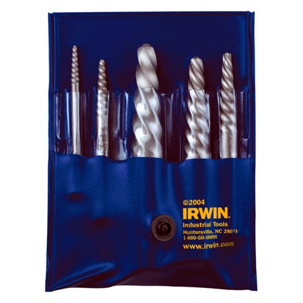 Irwin® - Hanson™ 535/524 Series™ 4-piece 5/32" to 5/8" Square Shank Spiral Flute Screw Extractor Set 