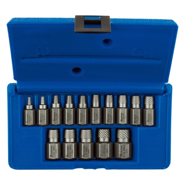 Irwin® - Hanson™ 532 Series™ 15-piece 1/8" to 9/16" Hex Shank Multi-Spline Flute Screw Extractor Set