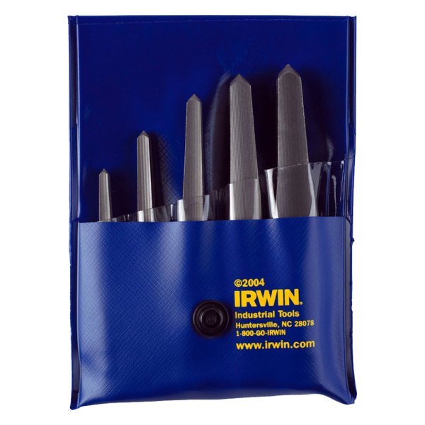 Irwin® - Hanson™ 536/526 Series™ 5-piece 3/16" to 5/8" Square Shank Straight Flute Screw Extractor Set