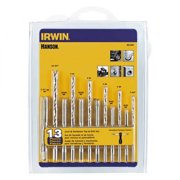 IRWIN® - Hanson™ 13-Piece Lock, Hardware Tap/Drill Bit Set