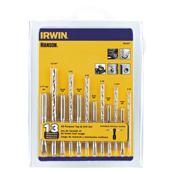 IRWIN® - Hanson™ 13-Piece All-Purpose Tap/Drill Bit Set