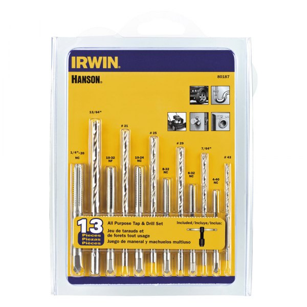 IRWIN® - Hanson™ 13-Piece All-Purpose Tap/Drill Bit Set