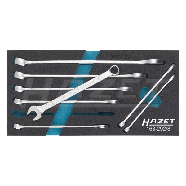 HAZET® - 8-piece 10 to 22 mm 12-Point Mirror Polished Combination Wrench Set