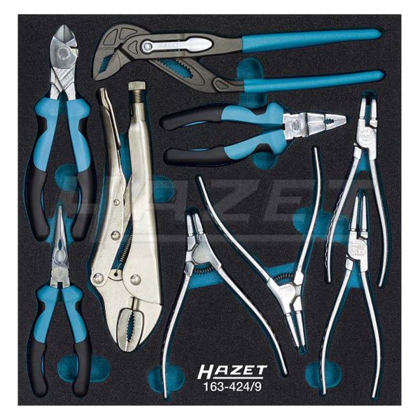 HAZET® - 9-piece 13-1/2" Multi-Material/Metal/Dipped Handle Mixed Pliers Set