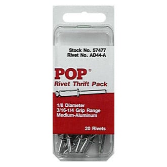 HeliCoil® - POP™ 1/8" x 1/4" SAE Aluminum Medium Head Silver Blind Rivets (20 Pieces)
