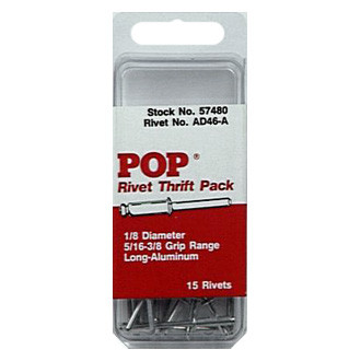 HeliCoil® - POP™ 1/8" x 3/8" SAE Aluminum Medium Head Silver Blind Rivets (15 Pieces)