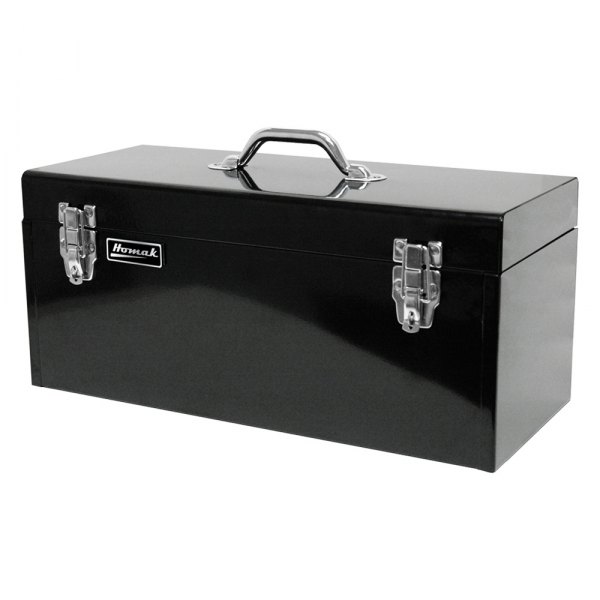 Homak® - Flat Top Steel Black Portable Tool Box (20" W x 8.5" D x 9" H)
