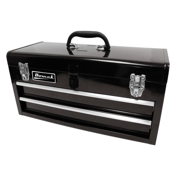 Homak® - 2-Drawer Steel Black Portable Tool Box/Chest (20" W x 9" D x 8" H)