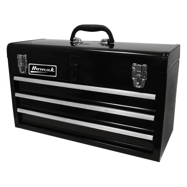 Homak® - 3-Drawer Steel Black Portable Tool Box/Chest (20.5" W x 9" D x 12" H)