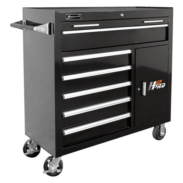 Homak® - H2Pro™ Black Rolling Tool Cabinet (42" W x 23" D x 44" H)