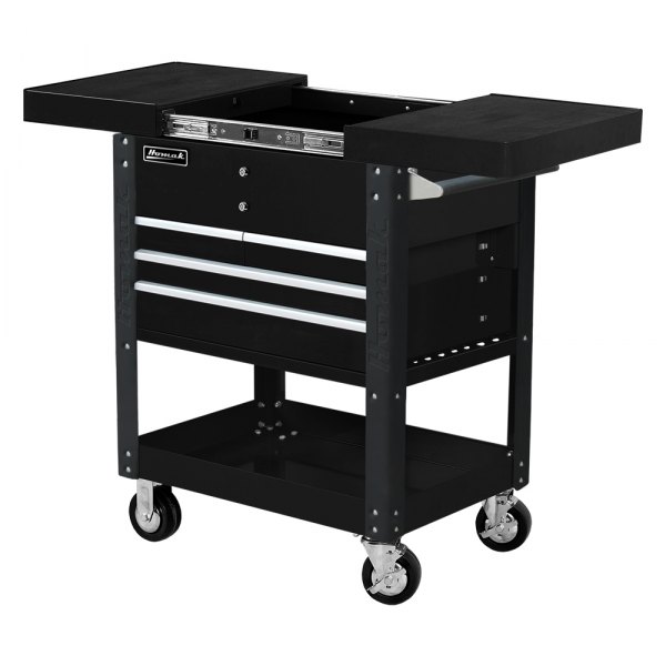 Homak® - Pro Series 30.25" x 21" x 42" Black Steel Slide Top 4-Drawer 1-Shelf Service Cart