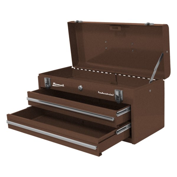 【 開梱 設置?無料 】 - BW00202200 Homak® 2-Drawer Portable Brown Steel Industrial トップス