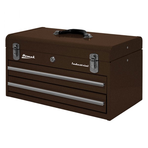 Homak® - 2-Drawer Industrial Steel Brown Portable Tool Box/Chest (20" W x 9" D x 10" H)