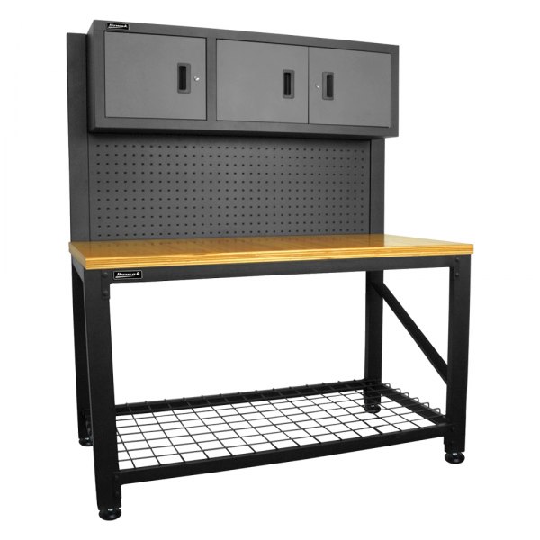 Homak® - Garage Series Gray 3-Door Workbench (30" W x 59" L x 68" H)