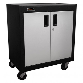 Homak® - Gray 2 Door Mobile Rolling Tool Cabinet (26.88" W x 18" D x 31" H)