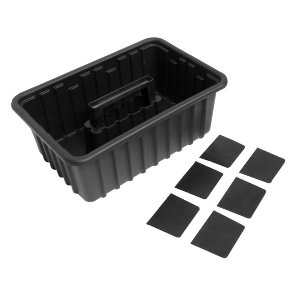 Homak® - 11.13" x 16.75" Plastic Black Organizer Parts Tray with 6 Dividers