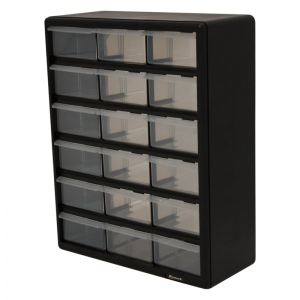 Homak® - 18-Bin Black Small Parts Cabinet