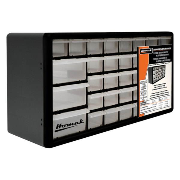 Homak® - 30-Bin Black Small Parts Cabinet