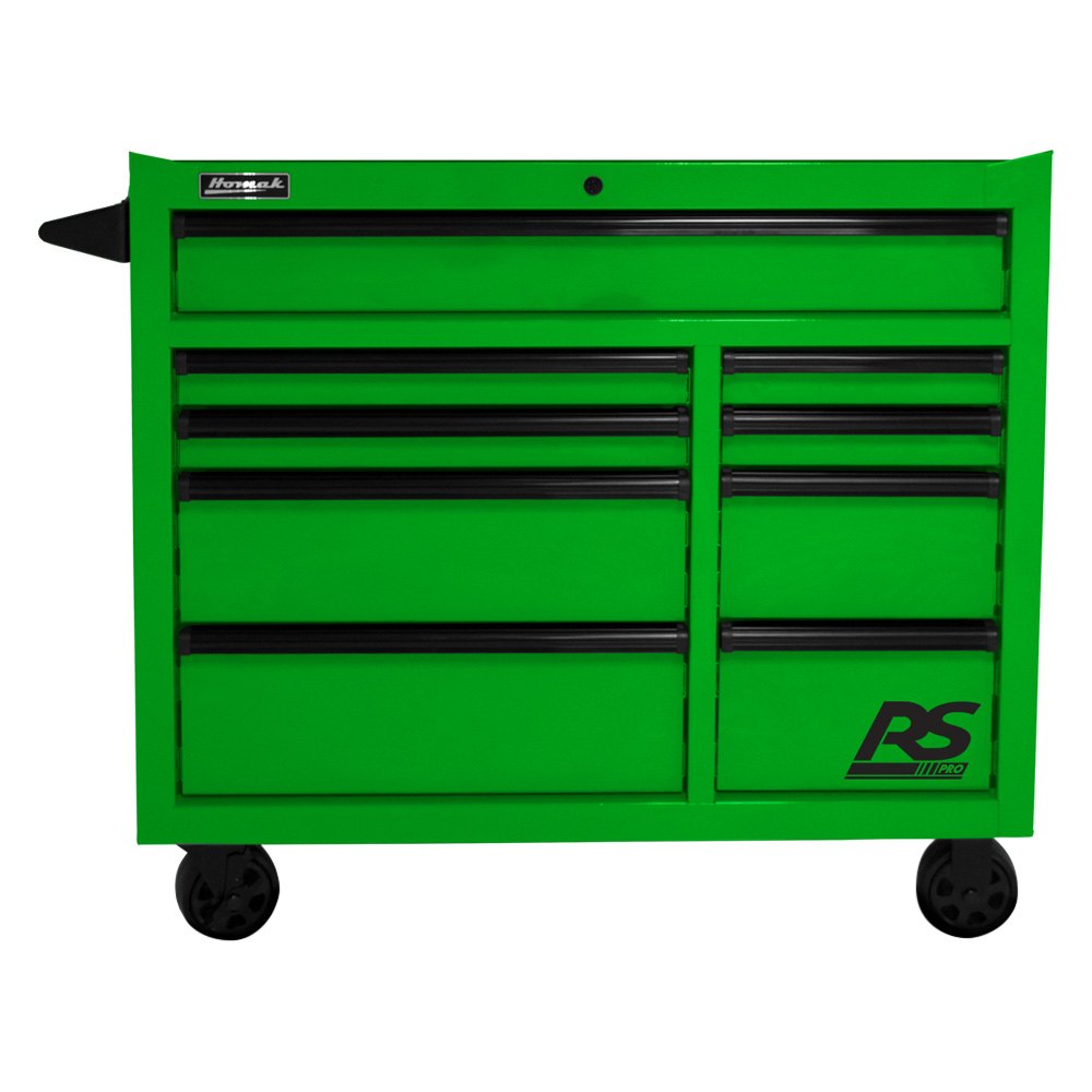 Homak LG04004193 RS Pro Lime Green Rolling Tool Cabinet 41 W x 24 D x 39 H TOOLSiD