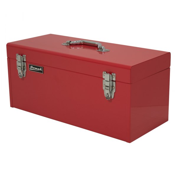 Homak® - Flat Top Steel Red Portable Tool Box (20" W x 8.5" D x 9" H)