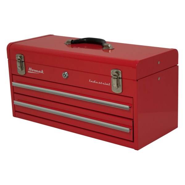 Homak® - 2-Drawer Industrial Steel Red Portable Tool Box/Chest (20" W x 9" D x 10" H)