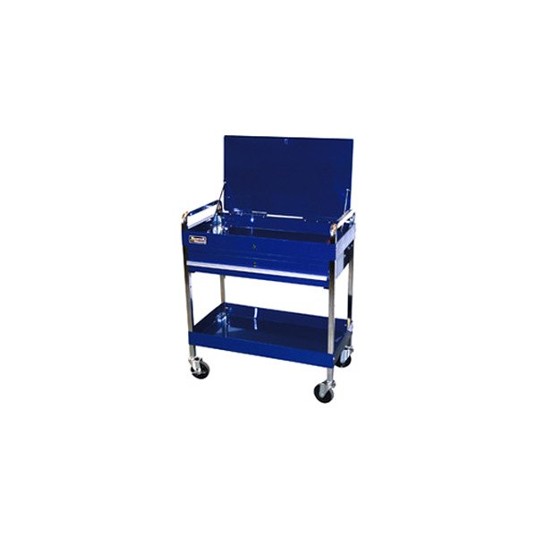 Homak® - Professional 31.5" x 17.5" x 35.625" Blue Steel Flip Top 1-Drawer 1-Shelf Service Cart