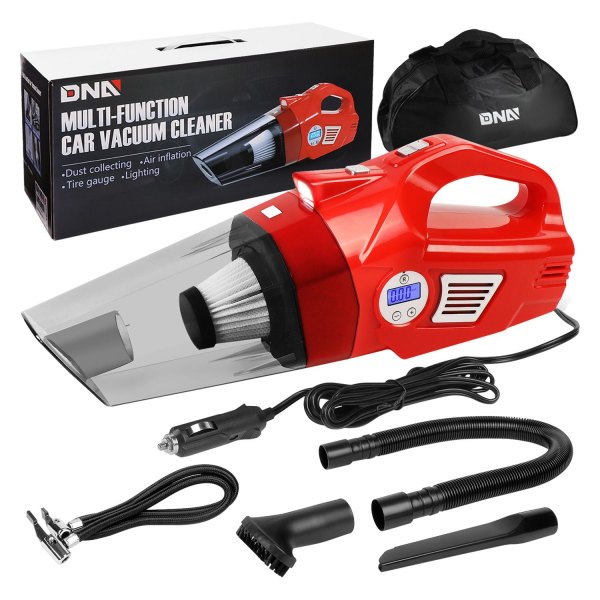 iD Select® - DNA™ 70W Red Portable Handheld Mini Corded Multi-Function Car Vacuum Cleaner Kit with LED Light