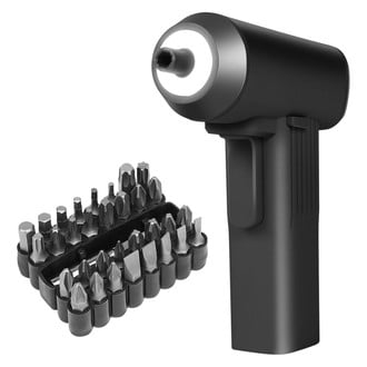 iD Select® - DNA™ 3.6V 1300mAh 1/4" Drive Black Electric Cordless Screwdriver with LED Light and 32-Piece Driver Bit Set in Carrying Case