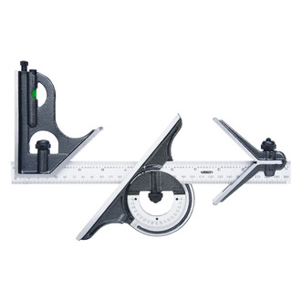 Insize® - 4 Piece 12" Cast Iron Combination Square Set