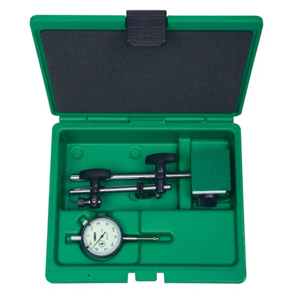 Insize® - 2-piece Measuring Tool Set with 2307-1 Dial Test Indicator in Hard Plastic Storage Case