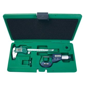 Insize® - 2-piece Measuring Tool Set with 3109-25A Electronic Outside Micrometer in Hard Plastic Storage Case