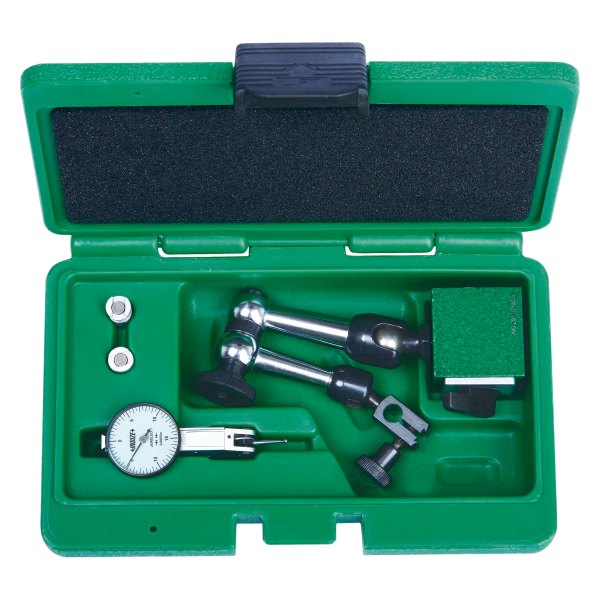 Insize® - 2-piece Measuring Tool Set with 2380-35 Dial Test Indicator in Hard Plastic Storage Case