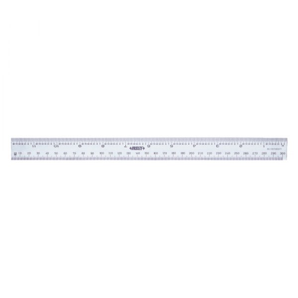 Insize® - 12" (300 mm) SAE/Metric Rigid Steel Ruler