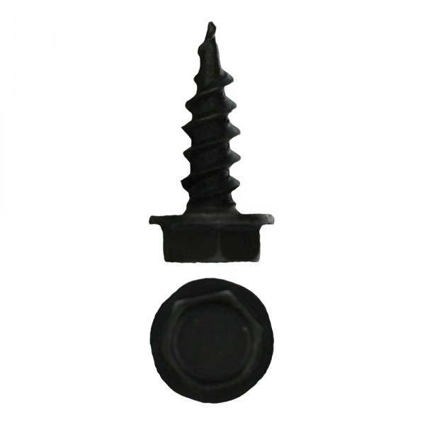 Install Bay® - #8 x 1" Steel Black Zinc Hex Washer Head SAE Screws (500 Pieces)