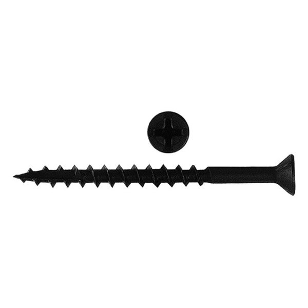 Install Bay® - #8 x 1-1/2" Steel Black Phillips Flat Head SAE Screws (500 Pieces)