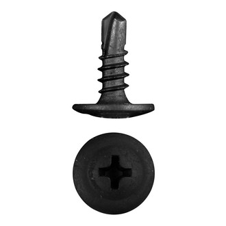 Install Bay® - #10 x 1" Steel Black Phillips Truss Head SAE Screws (500 Pieces)