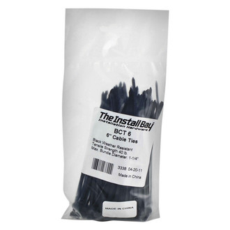 Install Bay® - 6" x 30 lb Nylon Black Cable Ties