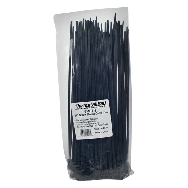 Install Bay® - 11" x 50 lb Nylon Black Mountable Cable Ties