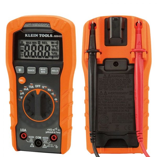 Install Bay® - Auto Ranging Multimeter with Thermocouple and Adapter (AC/DC Voltage, AC/DC Current, Resistance, Capacitance, Frequency, Duty Cycle)