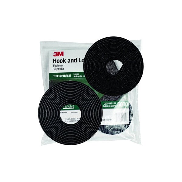 Install Bay® - 3M™ 10' x 1" Black Hook-and-Loop High Performance Reclosable Fastener