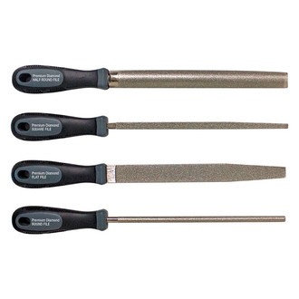 IPA® - 8" Diamond Smooth File Set Set with Handle, 5 Pieces