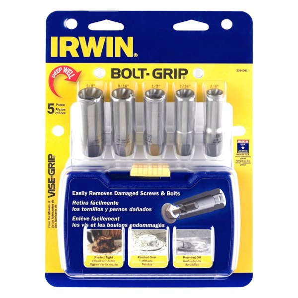 Irwin® - Bolt-Grip™ 5-piece 3/8" Drive 3/8" to 5/8" Deep Bolt Extractor Set