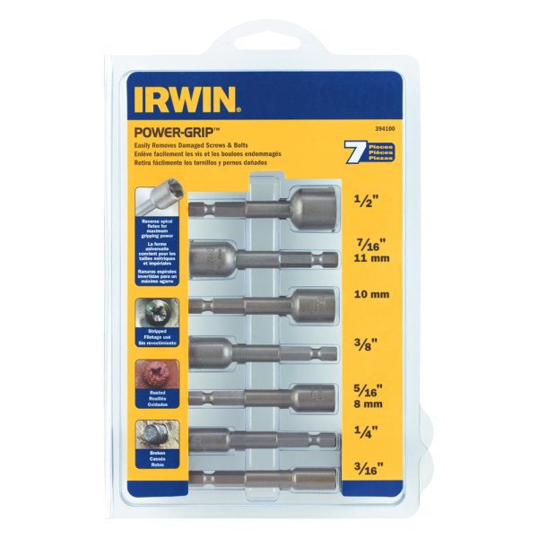 Irwin® - Power-Grip™ 7-piece 1/4" Drive 3/16" to 1/2" Hex Key Bolt Extractor Set