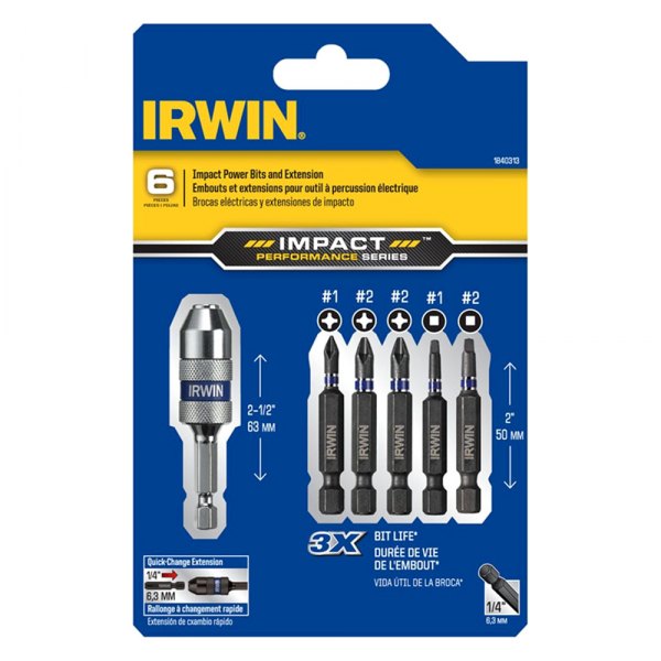 IRWIN® - Impact Performance Series™ Power Bit Set with Quick Change Adapter (6 Pieces)