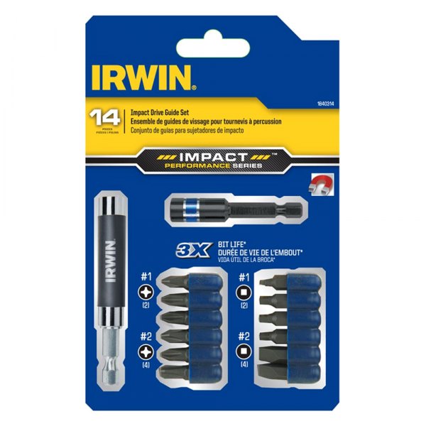 IRWIN® - Impact Insert Bit Set with Drive Guide and Bit Holder (14 Pieces)